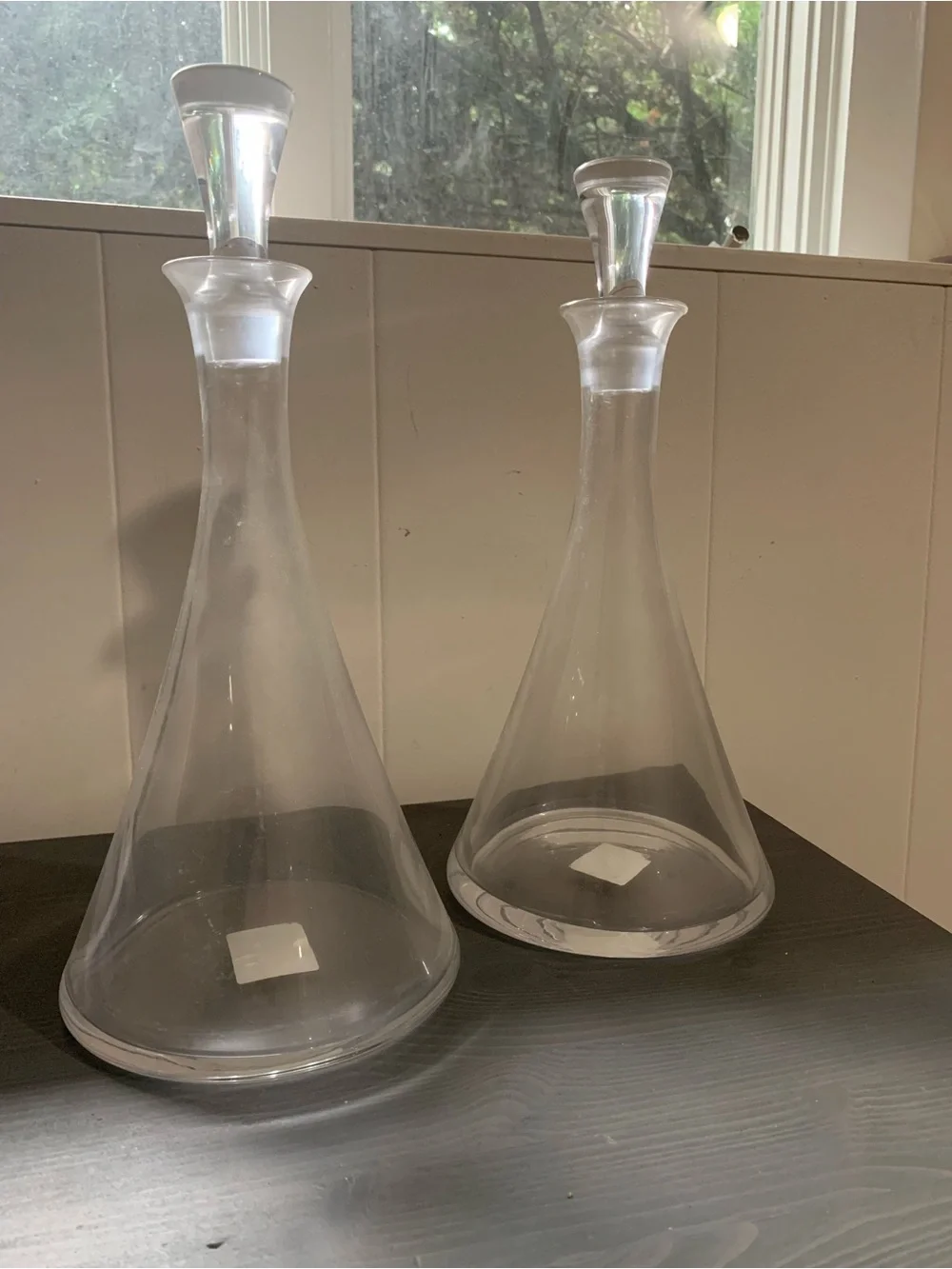 Mikasa Clear Glass Decanter Pair with Stoppers